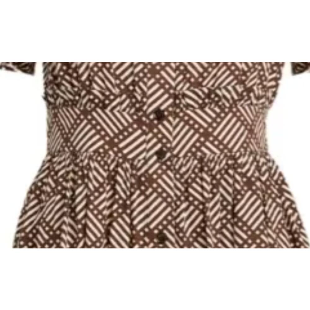 Max & Co x Duro Olowu GAO patterned midi dress | Sz 8, Brown NWT - Picture 7 of 15